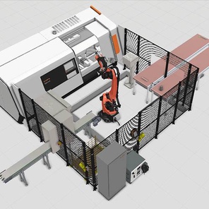 Роботизированный комплекс KUKA для обслуживания станка ЧПУ