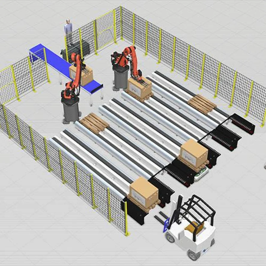 Роботизированный комплекс KUKA для складирования и паллетизации